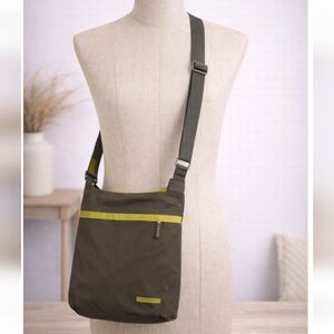 Ted Baker London Olive Green Crossbody Bag | Minimal Nylon Shoulder Purse